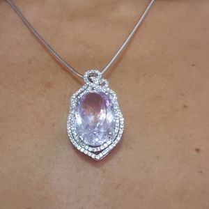 Brand New Amethyst & Sapphire pendant necklace.